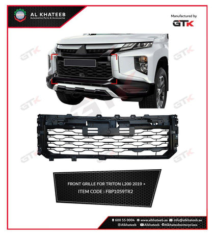 GTK ABS Front Bumper Grill For Triton L200 2019+
