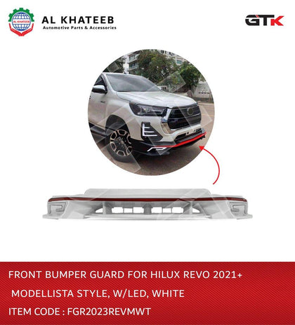 Front Bumper guard for Hiluz Revo 2021+ Modelista style with LED White