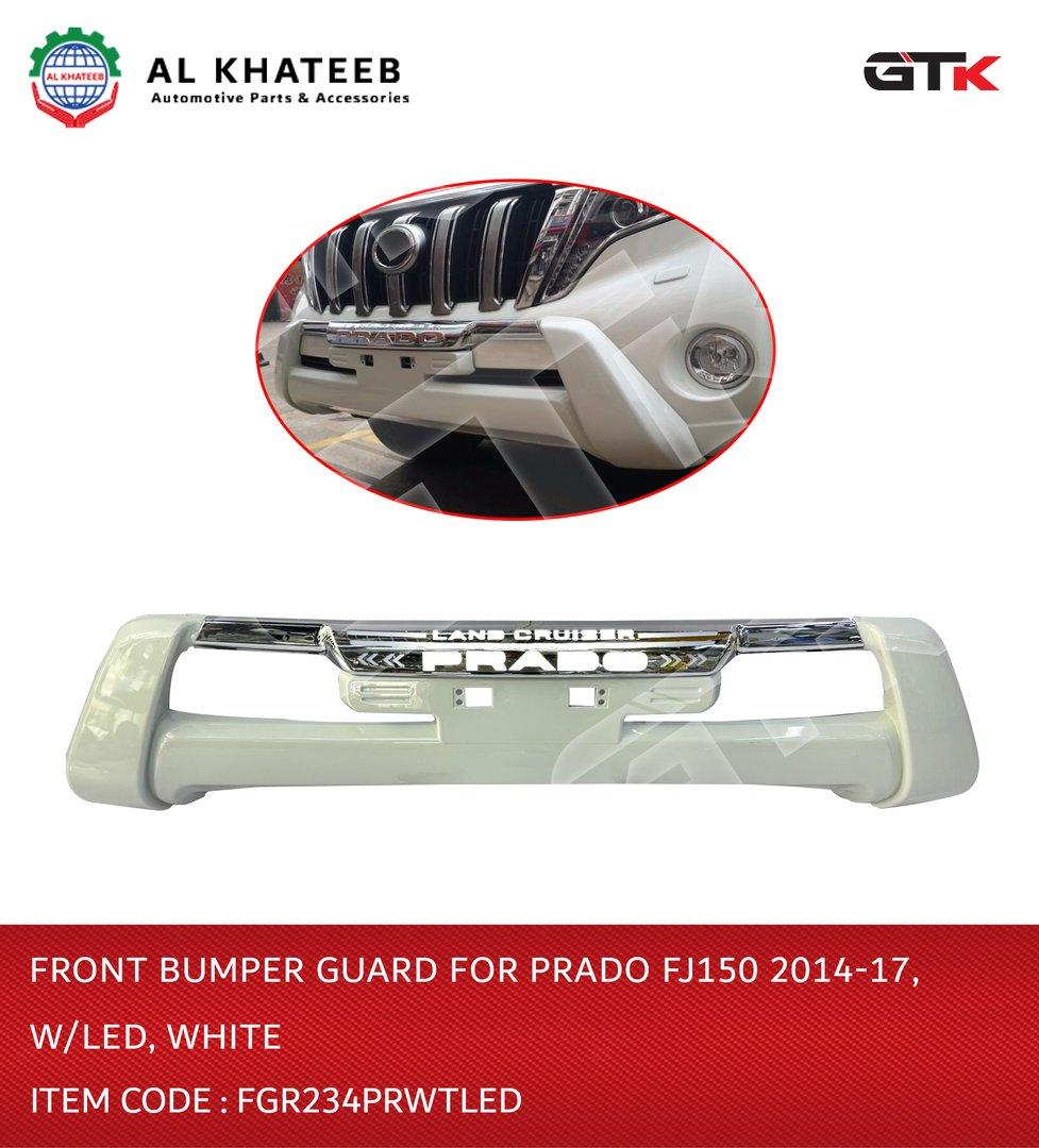 Front Bumper Guard For Prado FJ150 2014-17, W/LED, White