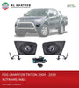 Car Front Fog Lamps Kit With Wire And Switch Triton L200 2009-2013, Clear Lens, 2Pcs/Set