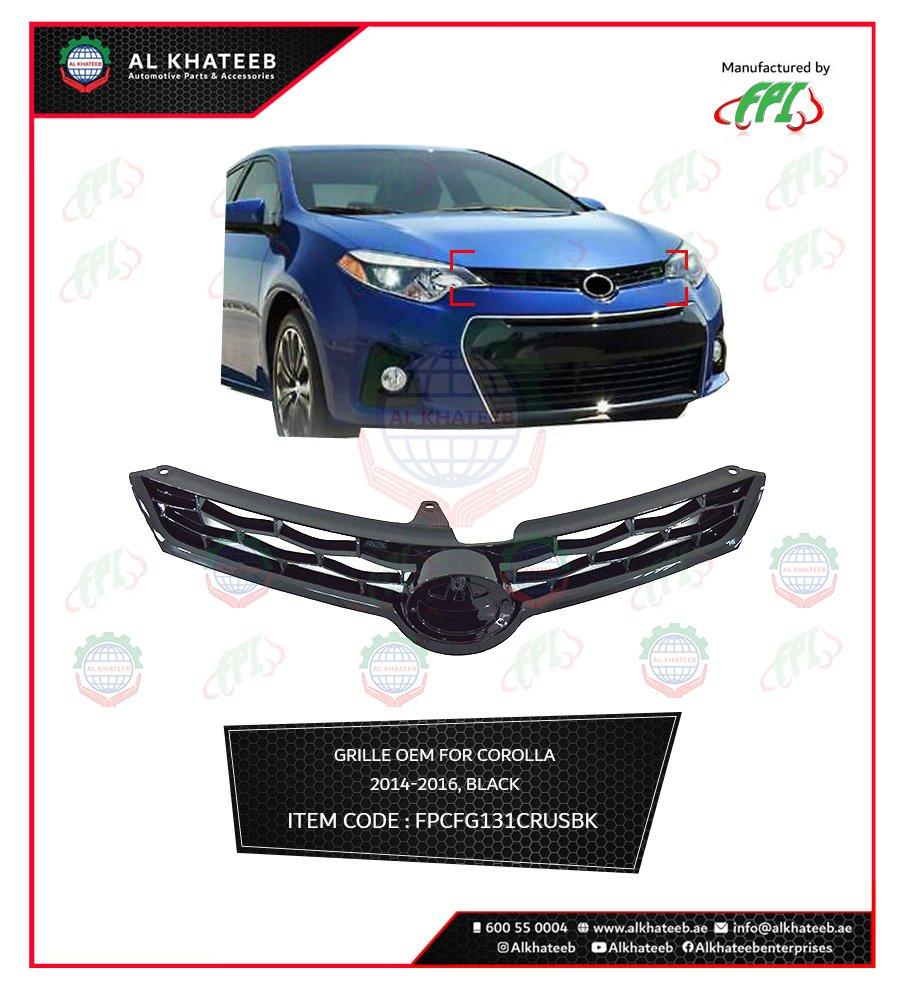 Al Khateeb OEM Front Grille Corolla 2014-2016, Usa Black