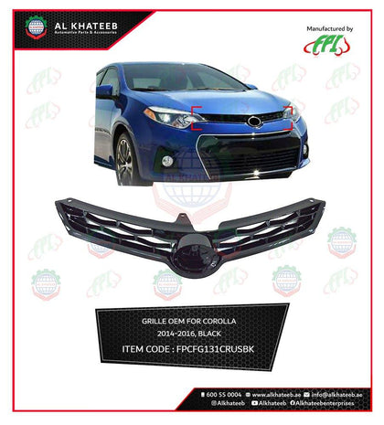 Al Khateeb OEM Front Grille Corolla 2014-2016, Usa Black