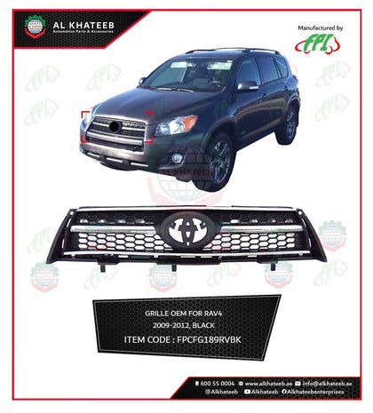 Al Khateeb OEM Front Grille Toyota Rav4 2009-2012, ABS Black