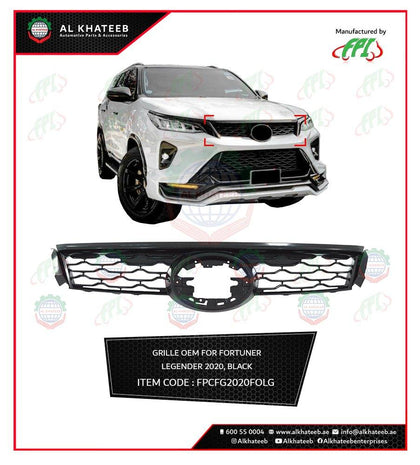 Al Khateeb FPI OEM Front Grille Fortuner Legender 2020+, ABS Black