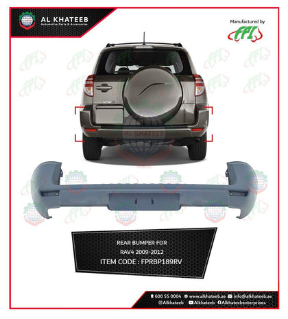 Al Khateeb FPI Car Rear Bumper Rav4 2009-2012, ABS No Paint