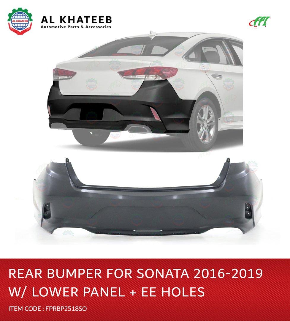 Al Khateeb FPI Car Rear Bumper With Lower Panel Sonata 2016-2018, ABS No Paint