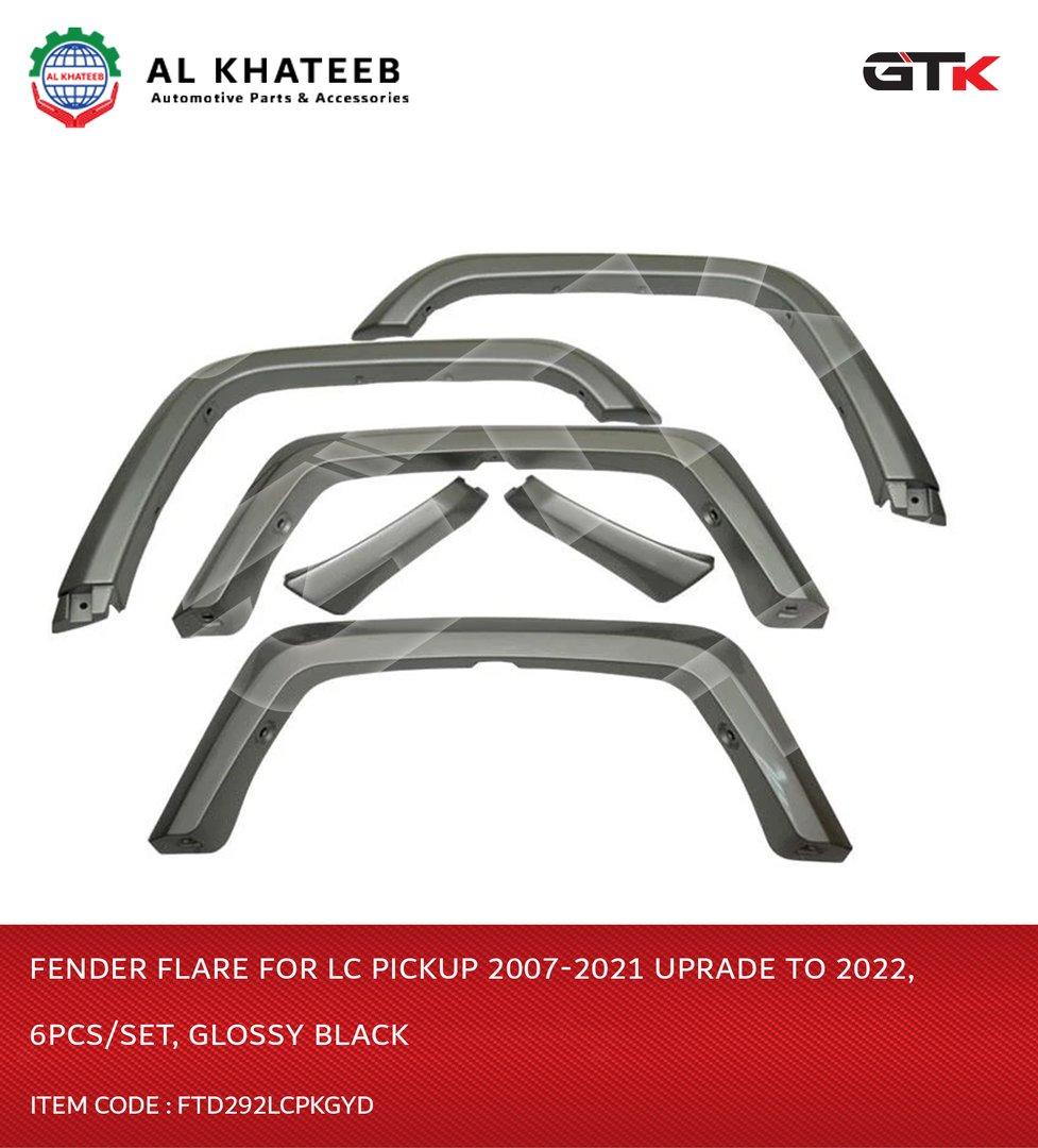 Fender Flare For Lc Pickup 2007-2021 Uprade To 2022, 6Pcs/Set, Glossy Black