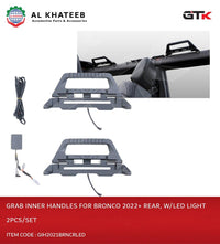 GRAB INNER HANDLES FOR BRONCO  2022+ REAR,W/LED LIGHT 2PCS/SET