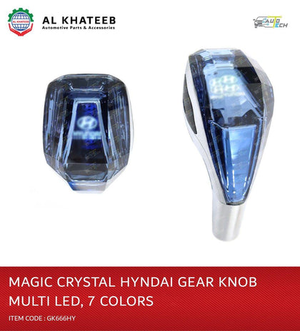 AutoTech Crystal Car Gear Shift Knob Multi-Color Led Light For Hyundai, 7 Color