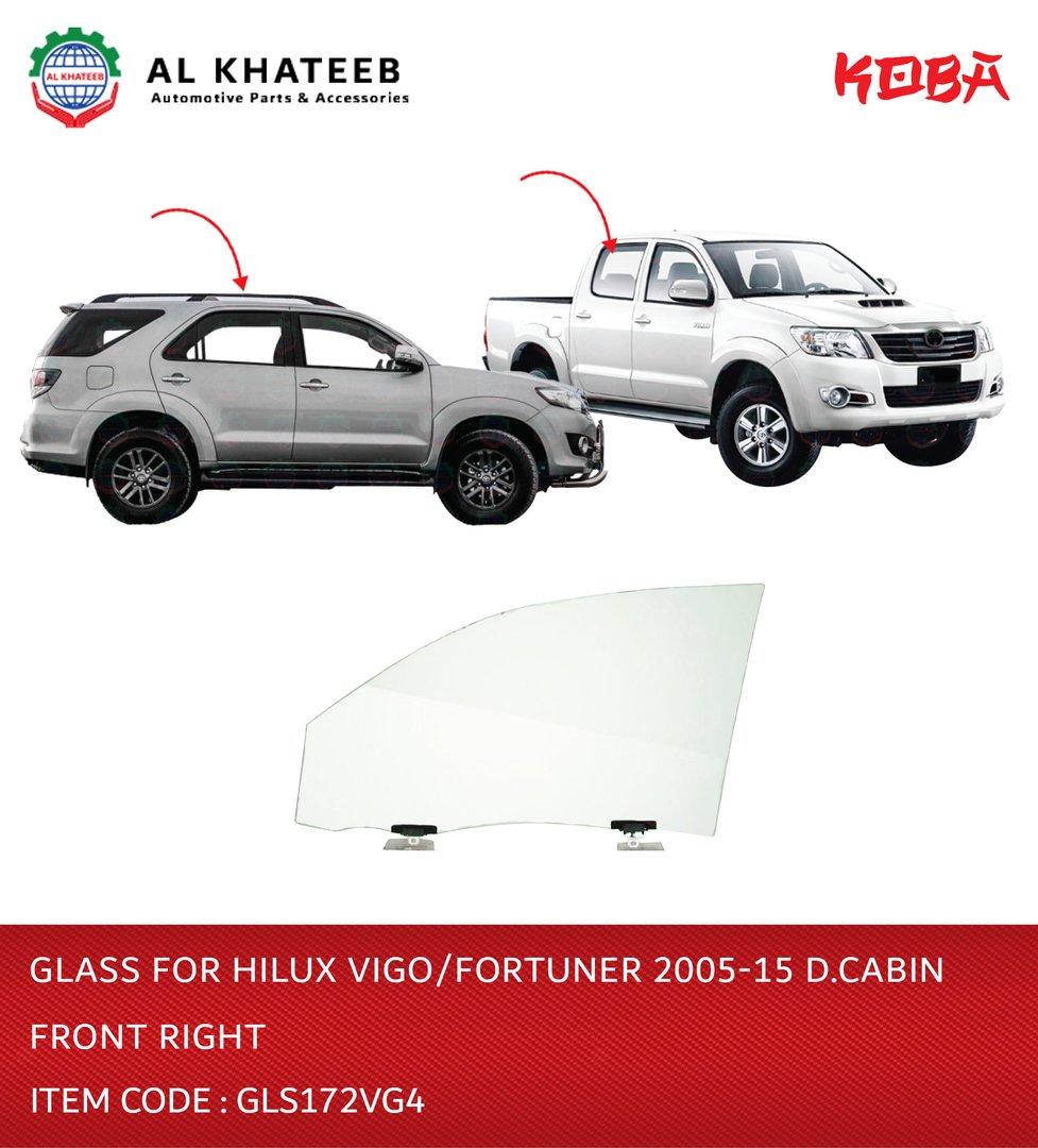 Glass for Hilux Vigo/Fortuner 2005-2015 D.Cabin Front Right