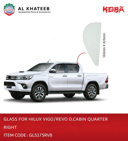Glass for Hilux Vigo/Revo D.Cabin Quarter Right