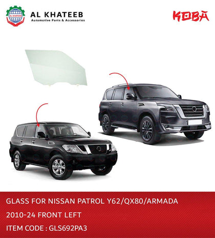Glass for Patrol Y62/QX80/ARMADA 2010-24 front left