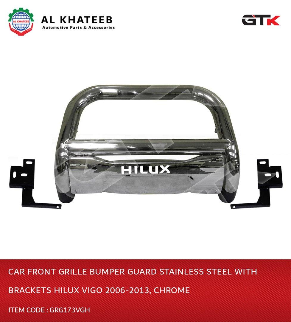 Car Front Grille Bumper Guard Stainless Steel With Brackets Hilux Vigo 2006-2013, Chrome