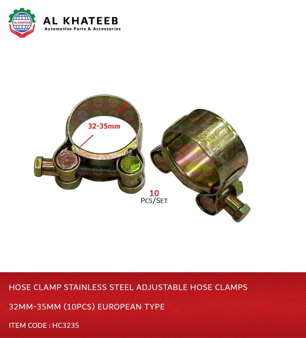 Hose Clamp Stainless Steel Adjustable Hose Clamps 32Mm-35Mm (10Pcs) European Type