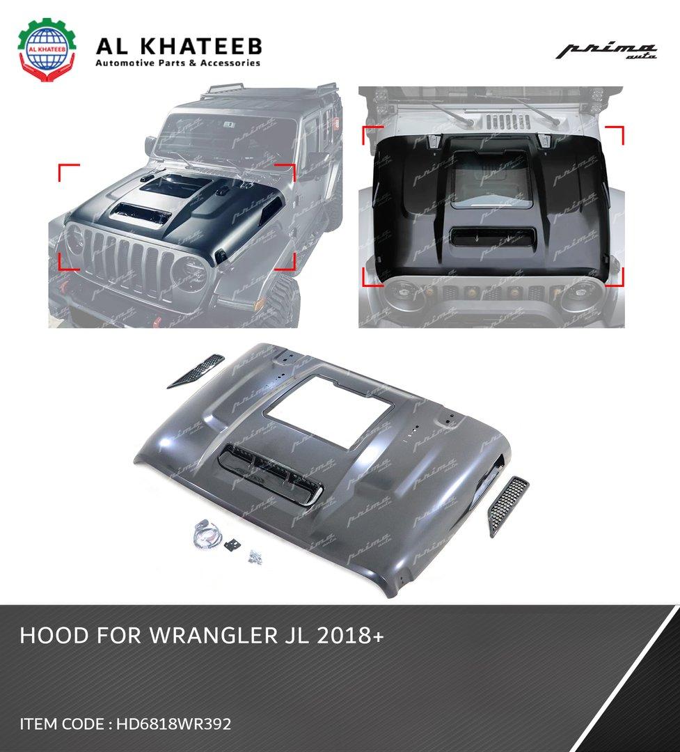 GTK Performance Engine Hood Bonnet With Glass and Air Ducts Wrangler JL 2018+