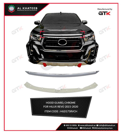 GTK Chrome Hood Guard For Hilux Revo 2015-2020