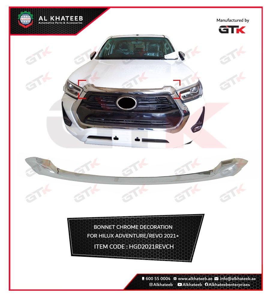 GTK Chrome Hood Guard Decoration For Hilux Revo 2021+