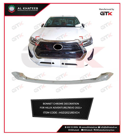 GTK Chrome Hood Guard Decoration For Hilux Revo 2021+