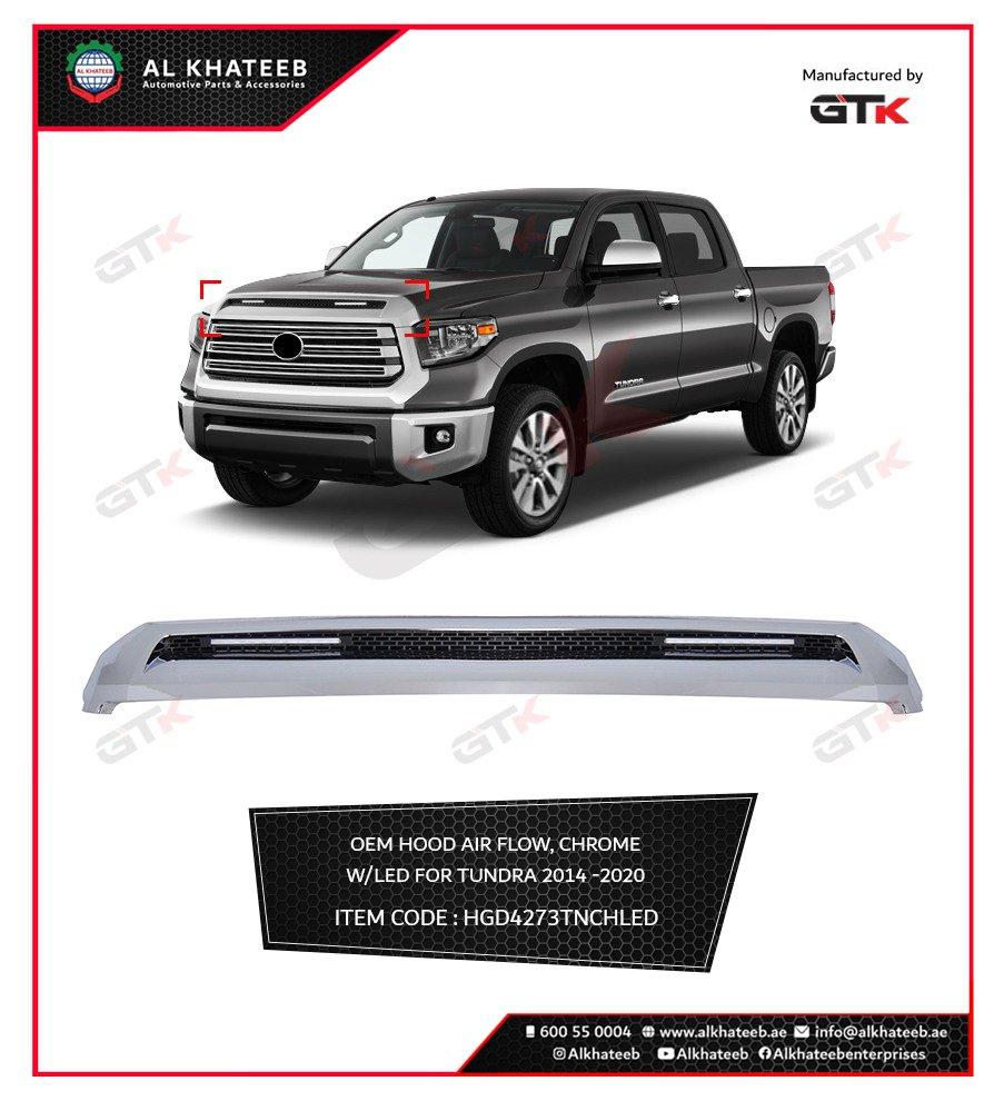 GTK Hood Guard Decoration With LED For Tundra 2020, Chrome