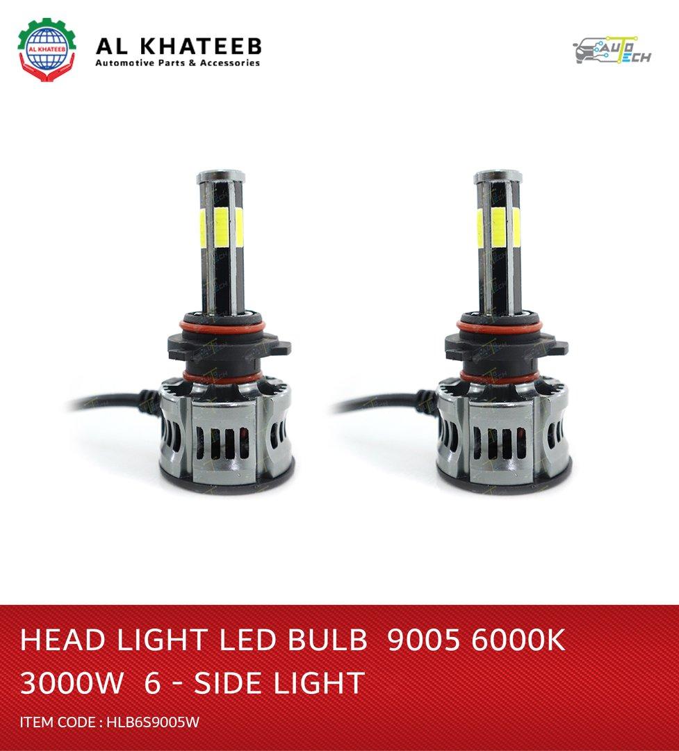 Universal Car Head Lights 6 Sides 9005 LED Bulb 1800W, 2 Pcs 18000Lm
