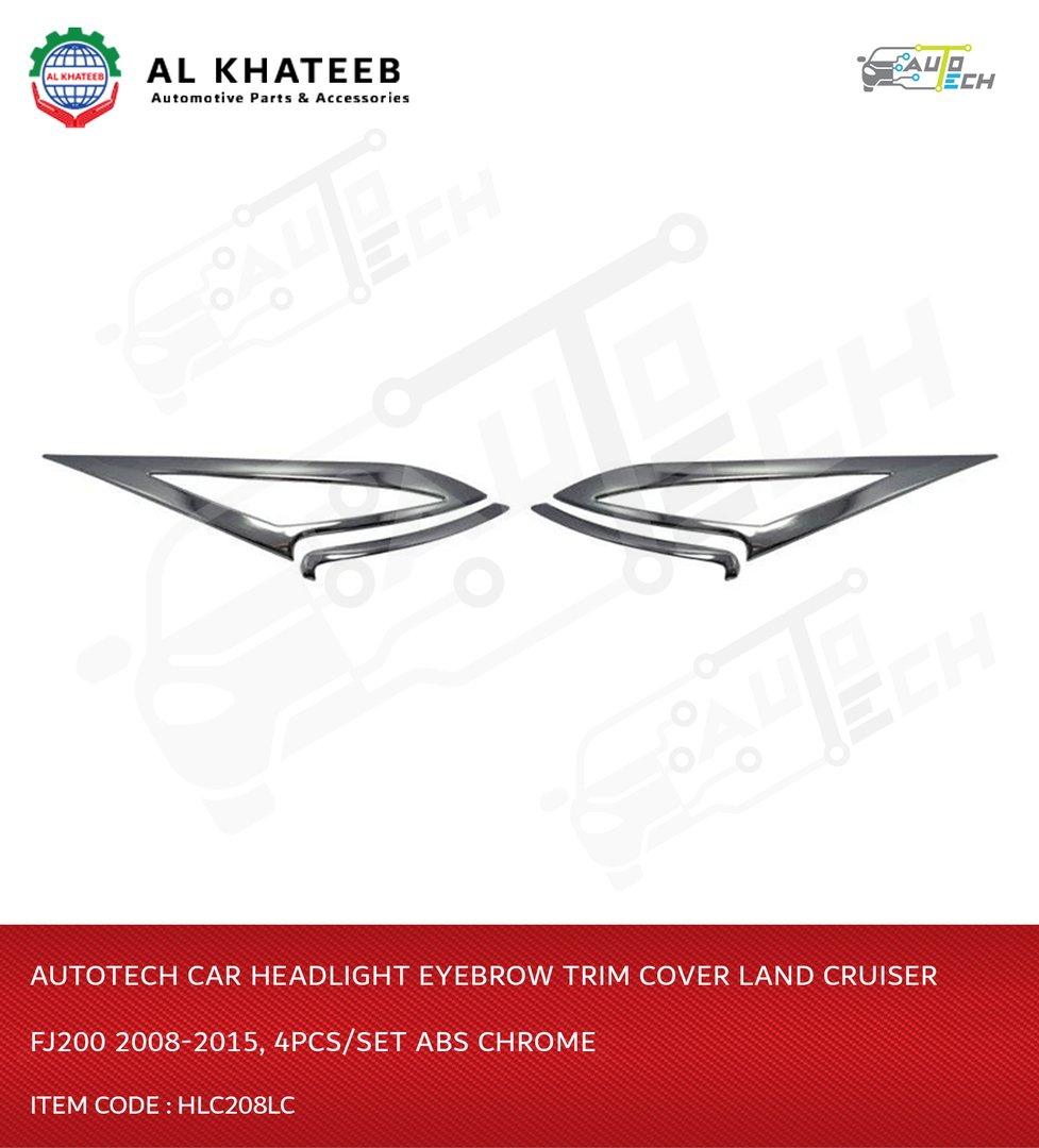 Car Headlight Eyebrow Trim Cover Land Cruiser FJ200 2008-2015, 4Pcs/Set ABS Chrome