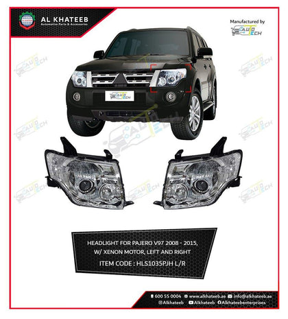 Pajero V97 Car Headlight LED Assembly With Xenon Motor 2008-2015, 1PC/Set Right