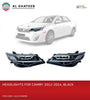 Headlight for Camry with 3 Lenses 2012-14, 2 PCS Black
