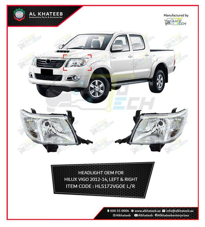 Car Headlights Hilux Vigo LED 2006-2014, OEM Style, 1PC/Set Left