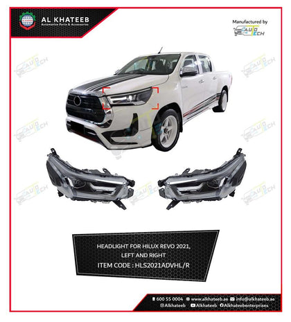 Car Headlight OEM High Edition Hilux Revo/Hilux Adventure2021+, 1Pc/Set Right