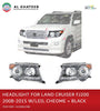 AutoTech Car Headlight Performance With LED Land Cruiser FJ200 2003-2006, 2Pcs/Set Black