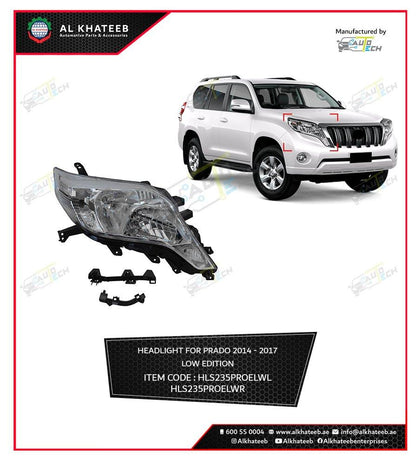 Car Headlight Left Prado FJ150 2014-2017, 1PC/Set Low Edition
