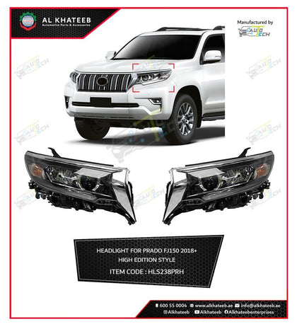 Prado FJ150 Headlight 2018+, High Edition Style 2PCS /SET