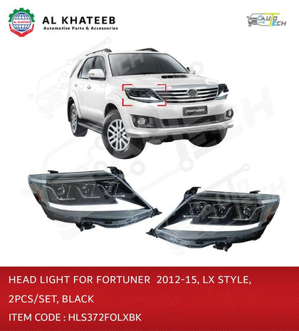 Headlight for Fortuner 2012 LX Style 2PCS/SET Black