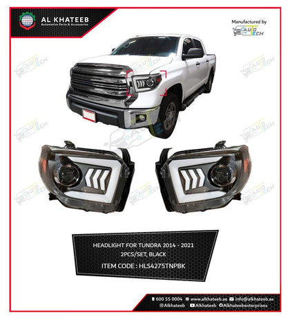 AutoTech Car Headlights Performance Tundra 2014-2017, 2Pcs/Set Black