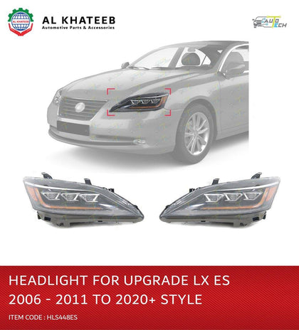 AutoTech Car Headlights Performance Es Series 2006-2011 Upgarde To 2020 Stylehigh/Low Edition, 2Pcs/Set Black