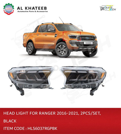 Headlight for Ranger 2016-2021 2PCS/SET Black