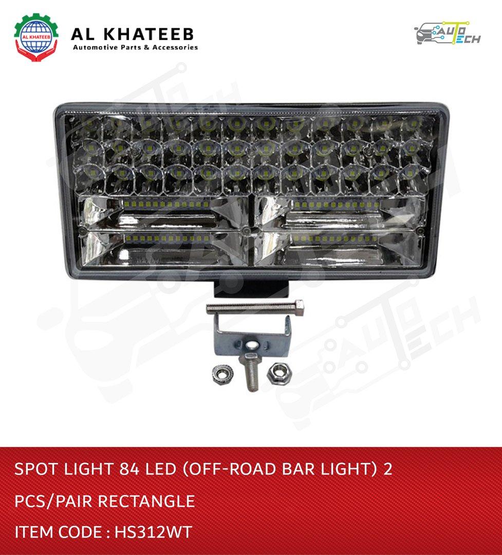 Universal Spot Light 84 LED Truck Car Work Lights Bar Spot Flood Light Offroad Vehicle Suv Lamp 12-80V, White