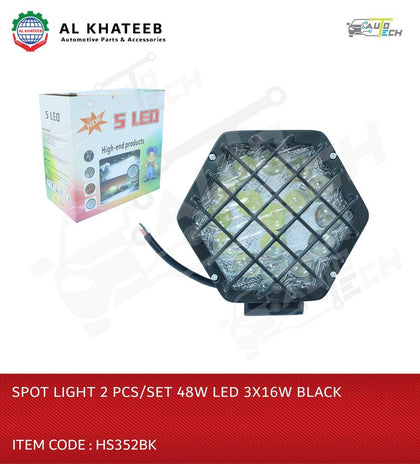 Car Spot Light LED Universal Truck Jeep, Off-Road 27W 9X16W, 1PC Black
