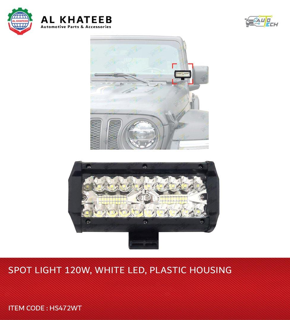 Al Khateeb Universal Vehicle 4Inch Spot Light 10 LED White 60W Fit To Truck Jeep And Off-Road, Plastic Housing