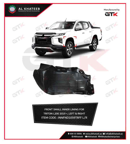 Car Front Fender Small Inner Lining Triton L200 2019-2022, 1Pc Right