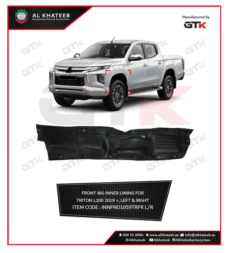 Car Front Fender Big Inner Lining Triton L200 2019-2022, 1Pc Right