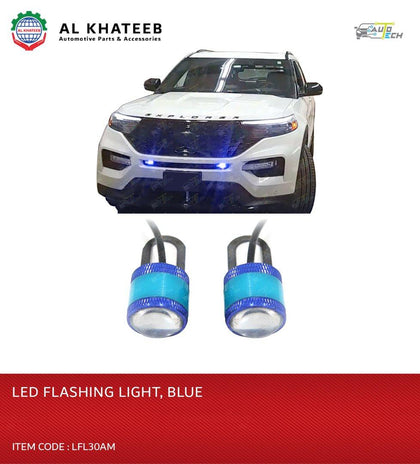 AutoTech Universal Car/Motorcycle Eagle Eye Flash Light 12V LED Strobe Lights Warning Brake, 2Pcs/Pair Blue