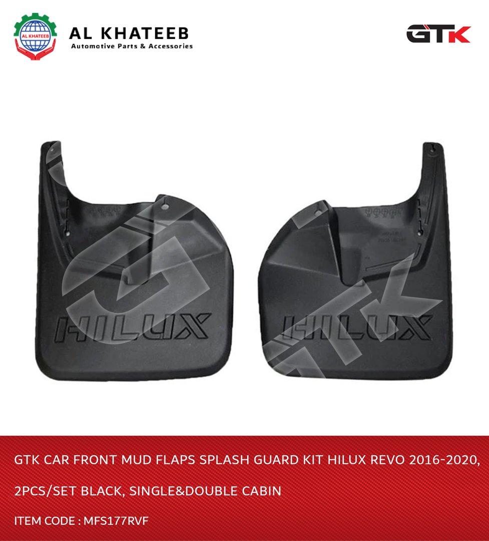 Car Front Mud Flaps Splash Guard Kit Hilux Revo 2016-2020, 2Pcs/Set Black, Single&Double Cabin