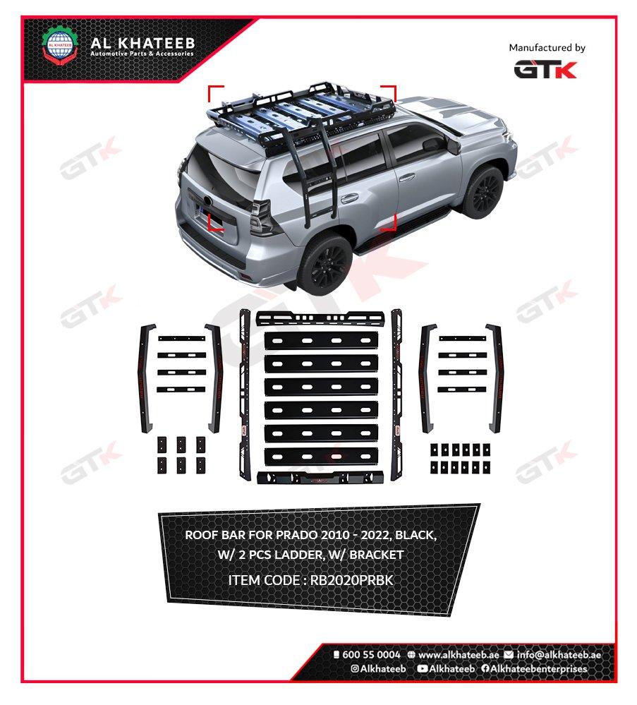 Roof Rack Basket Cargo Carrier For Prado 2010-2022 With 2 Ladder And Bracket