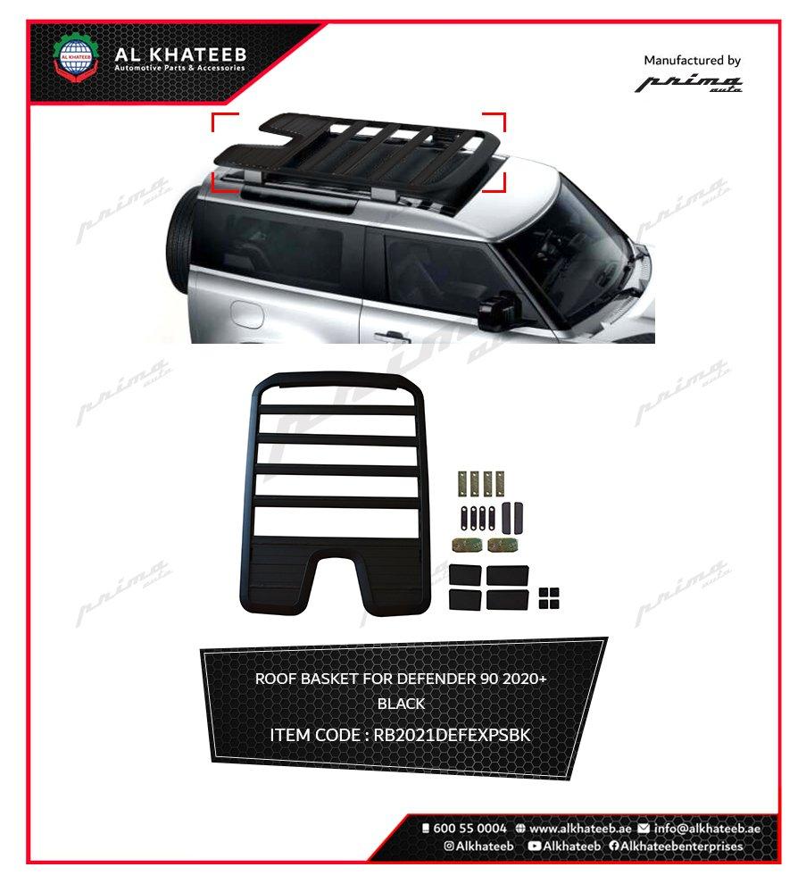 Prima Black Roof Basket For Defender 90 2020+ Luggage Carrier