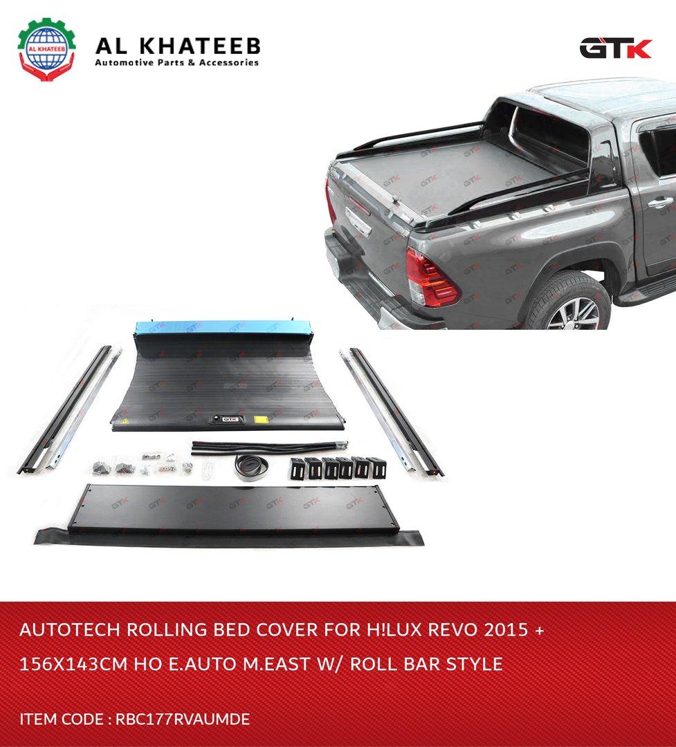 AutoTech Car Electric Automatic Car Pickup Rolling Bed Cover Hilux Revo With Roll Bar Style 156X143Cm 2015+ Middle East Style