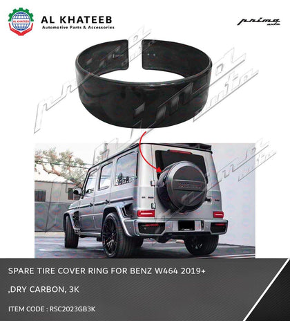 Spare Tire Cover Ring for W464 2019+,Dry Carbon, 3K