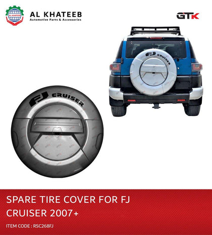 Car Spare Tire Cover With Metal Bracket FJ Cruiser 2007-2010, 265/70/R17, ABS Materials, Gray