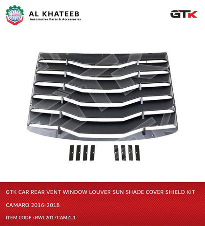 Car Rear Vent Window Louver Sun Shade Cover Shield Kit Camaro 2016-2018