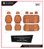 Universal Car Seat Cover Leather With Diamond Velvet Embroidery, 11Pcs Set, 5 Seater, Rusty Red